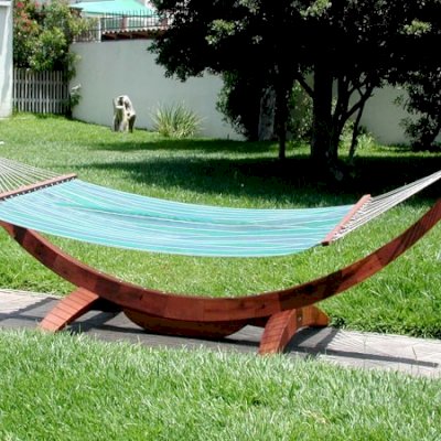 Noah's Arc Wood Hammock (Options: Old-Growth Redwood, Small, Hammock, Transparent Premium Sealant).