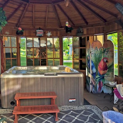Octagonal Sunroom Gazebo. Photo was sent in by customer 14 years after the original installation!