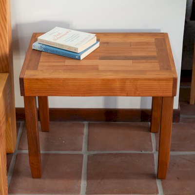 Parquet Side Table (Options: 24" x 18" Mature Redwood, Transparent Premium Sealant).