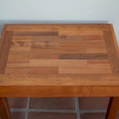Parquet Side Table (Options: 24" x 18" Mature Redwood, Transparent Premium Sealant).