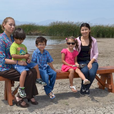 Parquet Wooden Bench (Options: 8 ft L x 17 3/4 inches W x 18 1/2 inches H, Old-Growth Redwood, No Cushion, No Engraving, Transparent Premium Sealant). Photo courtesy of Hernandez Family. 