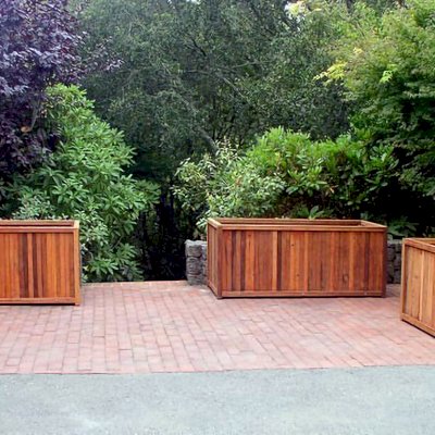 Napa Planters (Options: 60'' L, 72'' L and 96'' L x 30'' W x 30'' H, Mature Redwood, No Base or Casters, No Trellis, No Casters, Interior and Exterior of Box with Sealant (No Growing Vegetables), Transparent Premium Sealant).