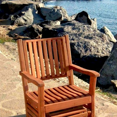 Porter Thayer Wooden Glider (Options: Single, Mature Redwood, Transparent Premium Sealant)