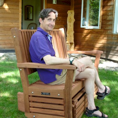 Porter Thayer Wooden Glider (Options: Double, Old-Growth Redwood, No Cushion, Transparent Premium Sealant). Photo Courtesy of Whitney Leonard.