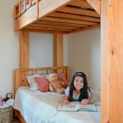 Punta Banda Bunk Bed (Twin over Twin, Douglas-Fir, 1 Ladder, Headboard, No Drawers, 10" Safety Rails, Transparent Premium Sealant).