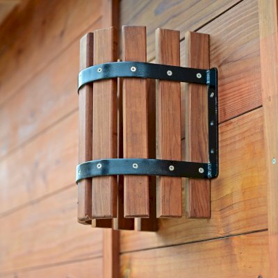 Raul’s Rad Redwood Sauna (Options: 11' W, 8' D, 11' H, California Redwood (for Interiors) & Mature Redwood (for Exteriors), Pitch Roof for Exterior Areas, "L" Shape Bench (2 levels), Transparent Premium Sealant).