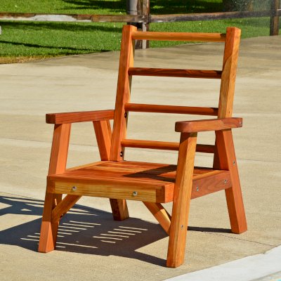Robin's Retro Patio Chair (Options: Redwood, No Cushion, Transparent Premium Sealant)