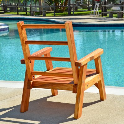 Robin's Retro Patio Chair (Options: Redwood, No Cushion, Transparent Premium Sealant)