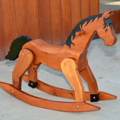 Rocking Horses (Options: Old-Growth Redwood, Transparent Premium Sealant).