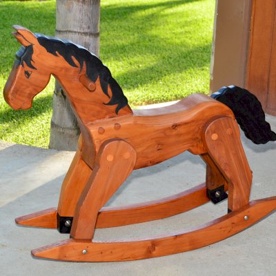 Rocking Horses (Options: Old-Growth Redwood, Transparent Premium Sealant).