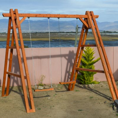 Rory's Giant Playground Swing Sets (Options: 2 Seats, Douglas-fir, Standard Swing Seats, Transparent Premium Sealant).