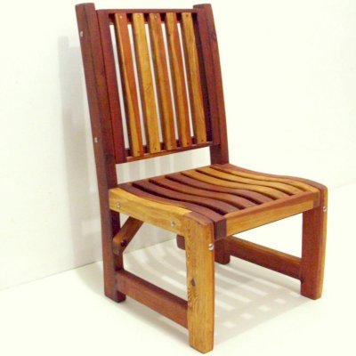 Ruth Redwood Dining Chair (Options: No Arms, Redwood, No Cushion, Transparent Premium Sealant).