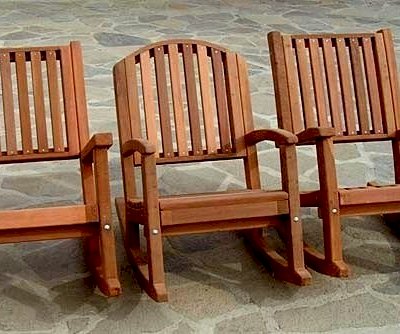 Design Comparison: Massive, Luna, and Ruth Redwood Rocker in Mature Redwood with Transparent Premium Sealant