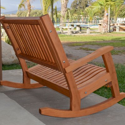 Ruth Redwood Rocking Bench (Options: Deep, Redwood, No Cushion, Custom Engraving, Transparent Premium Sealant).