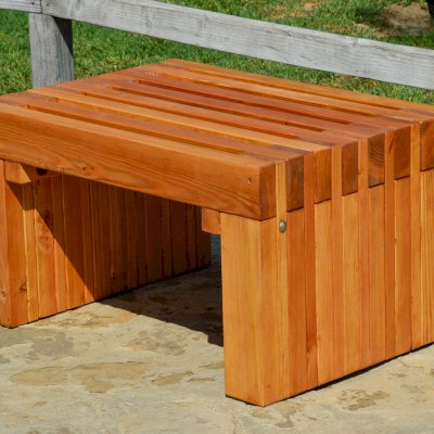 San Diego Portside Wooden Bench (Options: 2.5ft L x 2 1/2 inches W x 17 inches H, Douglas-fir, No Engraving, Transparent Premium Sealant)