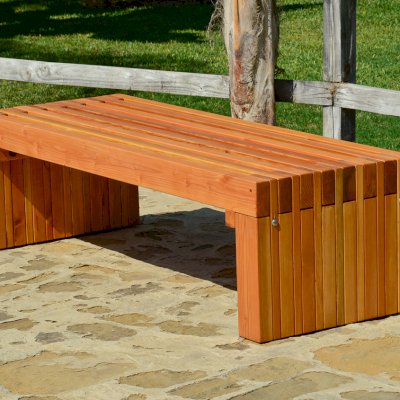 San Diego Portside Wooden Bench (Options: 5ft L x 2 1/2 inches W x 17 inches H, Douglas-fir,  No Engraving, Transparent Premium Sealant)