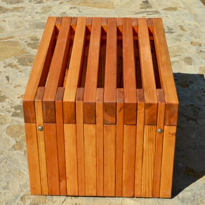 San Diego Portside Wooden Bench (Options: 5ft L x 2 1/2 inches W x 17 inches H, Douglas-fir, No Engraving, Transparent Premium Sealant)