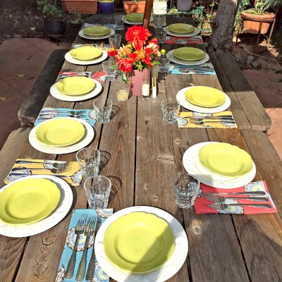 San Francisco Redwood Patio Table. Photo Courtesy of Lisa Hanauer. This photo shows a well used table that was 10 years old when these photos were taken.