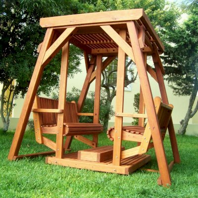 Santa Rosa Face to Face Gliders (Adult Size, Douglas-fir, Kid's Platform, No Engraving, Transparent Premium Sealant).