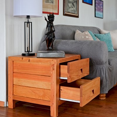Custom Santi's Dresser (Options: 2 Drawers, 2' L x 2' D x 18" H, Douglas-fir, Transparent Premium Sealant).