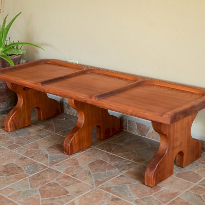 Sea Ranch Bench (Options: 3 Seatings, No Engraving, Galvanized Bolts, Transparent Premium Sealant).