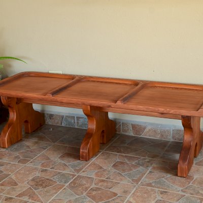 Sea Ranch Bench (Options: 3 Seatings, No Engraving, Galvanized Bolts, Transparent Premium Sealant).