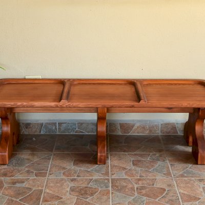 Sea Ranch Bench (Options: 3 Seatings, No Engraving, Galvanized Bolts, Transparent Premium Sealant).