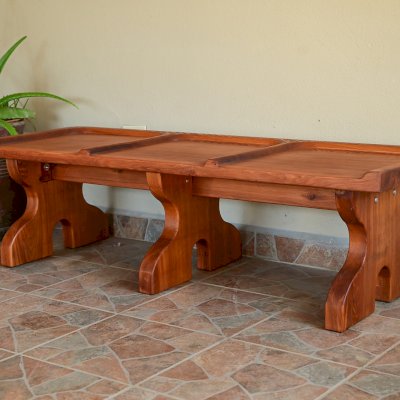 Sea Ranch Bench (Options: 3 Seatings, No Engraving, Galvanized Bolts, Transparent Premium Sealant).