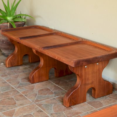 Sea Ranch Bench (Options: 3 Seatings, No Engraving, Galvanized Bolts, Transparent Premium Sealant).