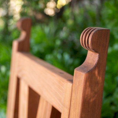 Segovia Chair (Options: No Arms, Mature Redwood, No Cushion, Transparent Premium Sealant).