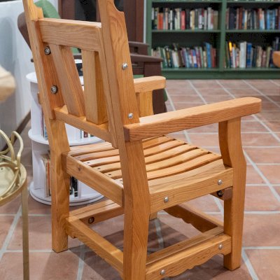 Segovia Chair (Options: With Arms, Douglas-fir, No Cushion, Transparent Premium Sealant).