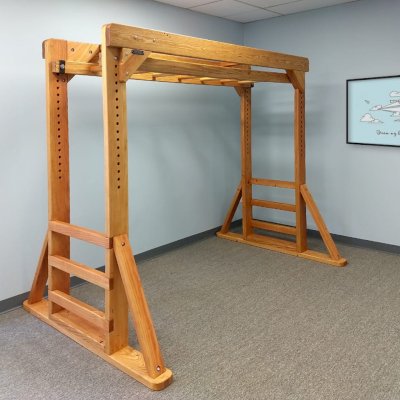 Sheldon's Monkey Bars (Options: 7 ft H, 8 ft L, Douglas-fir, Standard Step Option, Transparent Premium Sealant). Photo Courtesy of J. Pak of San Diego, CA.