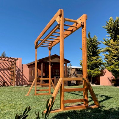 Sheldon's Monkey Bars (Options: 8 ft H, 9 ft L, Douglas-fir, Standard Step Option, Transparent Premium Sealant).