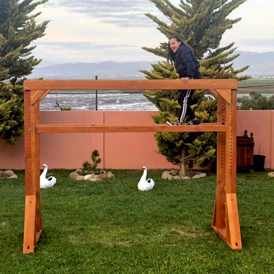 Sheldon's Monkey Bars (Options: 8 ft H, 108.5 ft L, Douglas-fir, Standard Step Option, Transparent Premium Sealant).