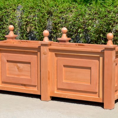 Soleil Planters (Options: 42" L, 18" W, 18" H, Douglas-fir, 3-inch feet, Interior and Exterior of Box with Sealant (No Growing Vegetables), Transparent Premium Sealant).
