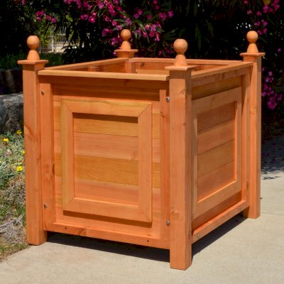 Soleil Planters (Options: 42" L, 36" W, 36" H, Douglas-fir, 3-inch feet, Interior and Exterior of Box with Sealant (No Growing Vegetables), Transparent Premium Sealant).