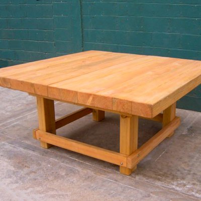 Super Heavy Duty Workshop Table (Options: 6' x 6', Douglas-fir, Transparent Premium Sealant).
