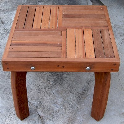 Terrace Wood Outdoor Coffee Table (Options: 21 1/2" Size, Old-Growth Redwood, 18" H, Transparent Premium Sealant).