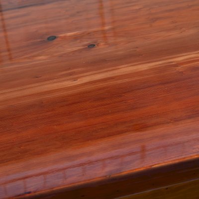 Ancient Redwood Epoxy Finish Slab Table (Options: 11' L, 34" W, 2" Tabletop Thickness, Standard Steel Legs).