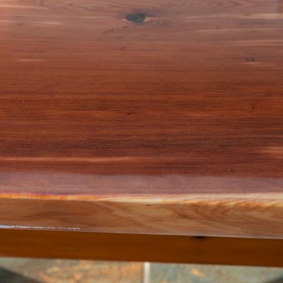 Ancient Redwood Epoxy Finish Slab Table (Options: 11' L, 34" W, 2" Tabletop Thickness, Standard Steel Legs).