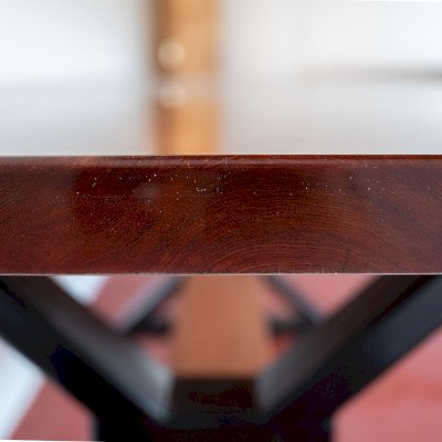 Ancient Redwood Epoxy Finish Slab Table (Options: 11' L, 34" W, 2" Tabletop Thickness, Standard Steel Legs).
