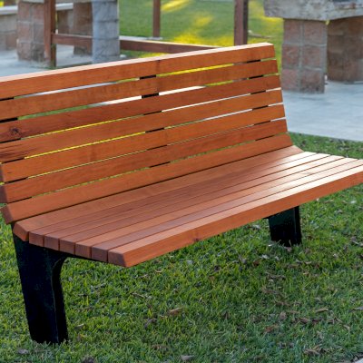 Boomerang Bench (Options: 5ft L, Douglas, No Engraving, Transparent Premium Sealant).
