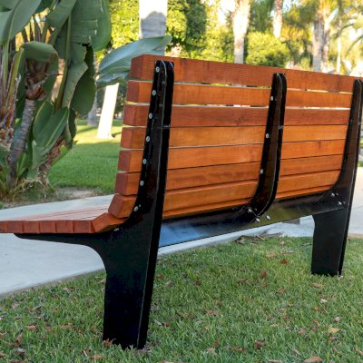 Boomerang Bench (Options: 5ft L, Douglas, No Engraving, Transparent Premium Sealant).