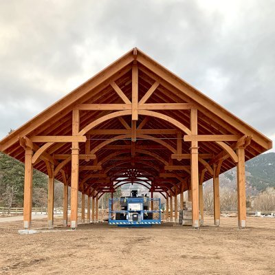 80' L x 34' W Cardinal's Nest Pavilion. Shots taken by assembly crew prior to final roofing being added.