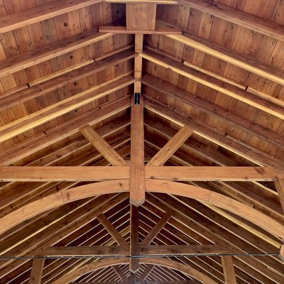 Cardinal's Nest Pavilion (Options: 80' L x 34' W, California Redwood, Transparent Premium Sealant).