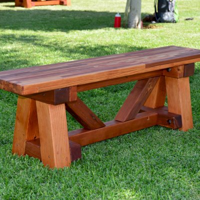 Bench for the Classic Redwood Patio Table (Options: Mosaic Redwood, Transparent Premium Sealant).