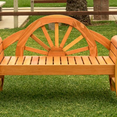 Dawn Bench (Options: 5 ft, California Redwood, No Engraving, Transparent Premium Sealant).