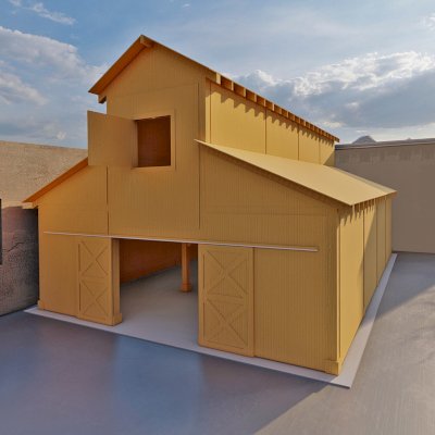 Heavenly Horse Barndominium (Options: 41' L x 32' W). Image shown is a scaled rendering.