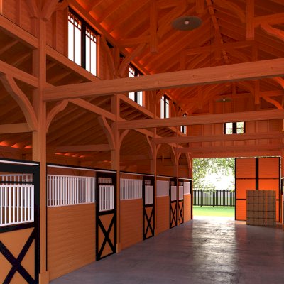 Heavenly Horse Barndominium  (Options: 62' L x 42' W). Image shown is a scaled rendering.