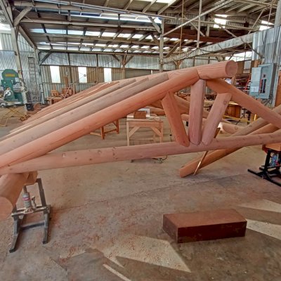 Humboldt Log Pavilion (Options: 20ft L x 14ft W, Mature Redwood).